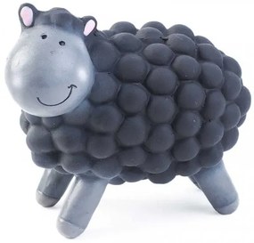 Latexgumi sípoló bárány figura kutya játék 7,5 cm fekete