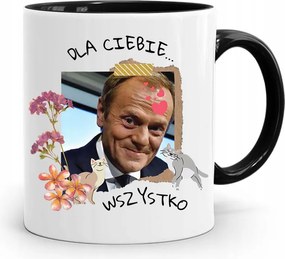 Donald Tusk Fekete Bögre Platform Ajándék fényképes nyomtatással