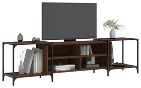 barna tölgy színű szerelt fa TV szekrény 203 x 37 x 50 cm