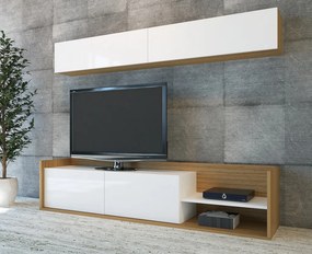 Kale TV-állvány, teak-fehér, 180 cm