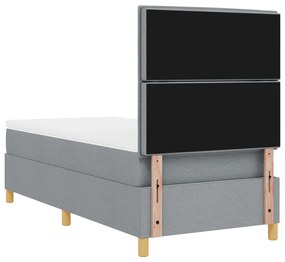 Boxspring ágy matraccal Világosszürke 90x200 cm Szövet