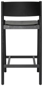 Fekete bárszék tölgyfa dekorral (ülésmagasság 75 cm) Oblique – Hübsch