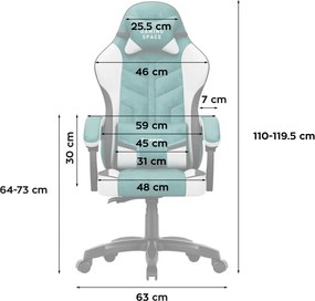 Force Gamer szék, forgó, ergonomikus, zöld