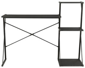 Fekete íróasztal polccal 116 x 50 x 93 cm