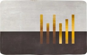 Fürdőszobaszőnyeg Gyorsan száradó Szőnyeg Fehér Fekete Arany Csíkos 50x80 cm