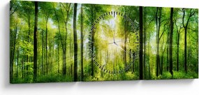 Kép - Hajnal az erdőben (órával) (90x30 cm)