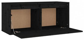 fekete tömör fenyőfa faliszekrény 80 x 30 x 35 cm