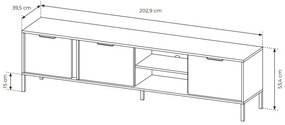 TV asztal/szekrény Lyran 3D (antracit + arany). 1071358