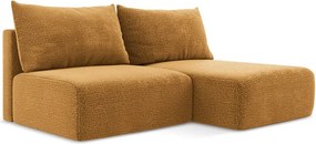 Narancssárga kinyitható-tárolóhelyes sarokkanapé (jobb oldali) Kalena – Makamii