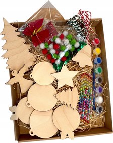 Karácsonyi kreatív készlet Diy festéshez fa gömbök és karácsonyfa