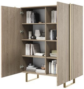 Verica komód 120 cm - szivacsos-tölgy / arany lábak
