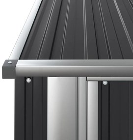 antracitszürke horganyzott acél kerti fészer 180,5x97x209,5 cm
