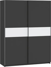 BERNO ruhásszekrény, 150 cm | Antracit + Fehér