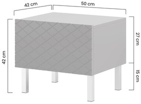Scalia II 50 1SZ éjjeliszekrény szett 2 db - matt fekete / arany lábakkal