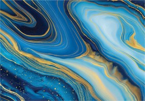 Fotótapéta Márvány Kék Arany Hálószoba Nappali Tapéta Flizelina 250x175