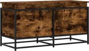 vidaXL füstös tölgy színű szerelt fa tárolóláda fedéllel 100x40x51,5cm