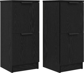 vidaXL Széf 2 pcs Fekete tölgy 30 x 30 x 70 cm Faanyag
