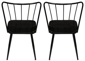 Fekete fém étkezőszék szett 2 db-os Yildiz – Kalune Design
