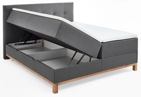 Sötétszürke boxspring ágy tárolóhellyel 180x200 cm Catania - Meise Möbel