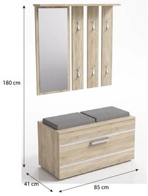 Eibar GS II NEW Előszobafal - sonoma N