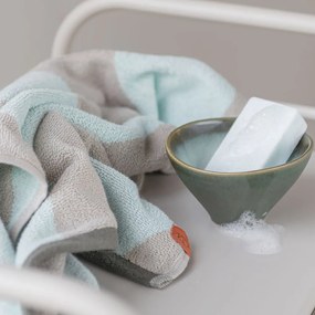 Mentazöld frottír bio pamut fürdőlepedő 70x133 cm Diagonal – Mette Ditmer Denmark