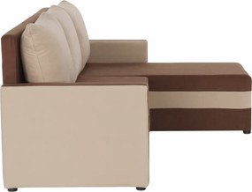 Univerzális ülőgarnitúra, barna/bézs, PAULITA NEW