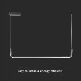 LED Csillár zsinóron LED/12W/230V 4000K 90 cm fekete