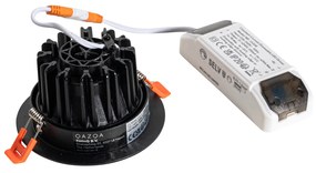 Süllyesztett spotlámpa fekete 9,5 cm LED-del 1015 lm szabályozható IP65 - Gaius