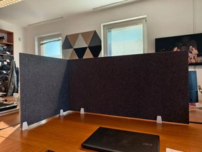 Bilnora asztal elválasztó oldalsó paraván 60x60x1.2cm - 4 bézs , Flat Clip