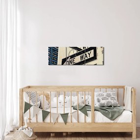 Kép - New York ONE WAY (órával) (90x30 cm)