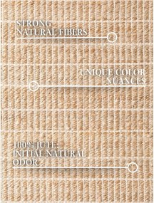 Natúr színű kétoldalas-kézi szövésű jutakeverék futószőnyeg 80x300 cm Birka – Villeroy&amp;Boch