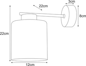 KAJA K-5813 VANES Bézs Színű Fali Lámpa 1xE27 15W IP20