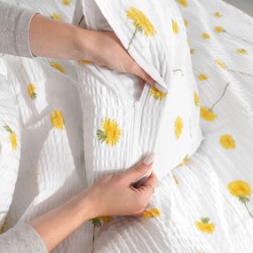 Goldea krepp ágyneműhuzat - pitypangok 140 x 200 és 70 x 90 cm