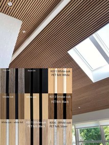 FREJA Mennyezeti Panel – 240x60x2,2 cm - Grey Oak fekete filc hátlappal