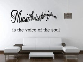 Fali matrica felirat MUSIC IS THE VOICE OF THE SOUL 60 x 120 cm