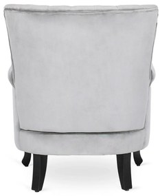 Chesterfield Fotel Szürke Bársony Kárpittal. MALLO