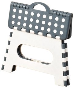 Kesper 70533 Összecsukható zsámoly, fehér/szürke,35 x 22 x 27 cm