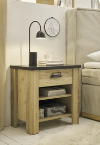 Sherwood 2 polcos éjjeliszekrény antik tölgy/antracit