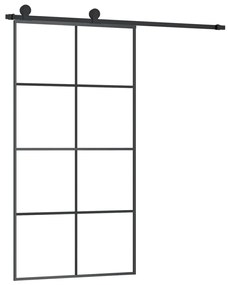 ESG üveg-alumínium tolóajtó fémszerelvény-szettel 102,5x205 cm