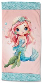 Kék-rózsaszín gyerek bársony strandtörölköző 75x150 cm Alisse – Good Morning