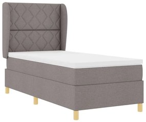Boxspring ágy matraccal Sötétszürke 90x190 cm Szövet Tópszínű