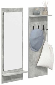 Fali Kabáthorog polcokkal Beton szürke 70 x 10 x 90 cm Faanyag