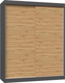 Aldabra IGA 160 B tolóajtós gardróbszekrény 120x61x200, sima, antracit- tölgy