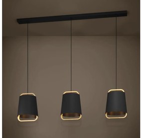 Eglo 390186 - Csillár zsinóron CAMALOZA 3xE27/40W/230V fekete