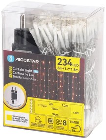 Aigostar - LED kültéri karácsonyi fényfüzér 234xLED/8 üzemmód 1,2x1,8 m IP44 meleg fehér