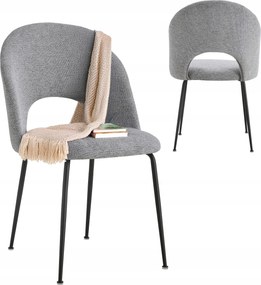 Fotel Velúr Kárpitozott Puha Szürke Megan Modern