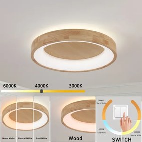 Brilagi-LED mennyezeti lámpa FALCON WOOD LED/40W/230V 3000/4000/6000K 60 cm fa