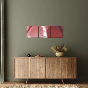 Kép - Piros absztrakt virág N⁰3 (órával) (90x30 cm)