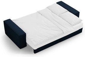 Sötétkék buklé kinyitható kanapé 247 cm Jodie – Micadoni Home