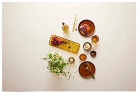 Narancssárga üveg szervírozó tányér 14x38 cm Kusintha – Bitz